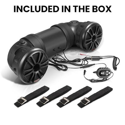 BOSS Audio Systems ATV25B ATV UTV Sound System, Amp and 6.5 Inch Speakers - style: 6.5" Speakers, Black with Remote