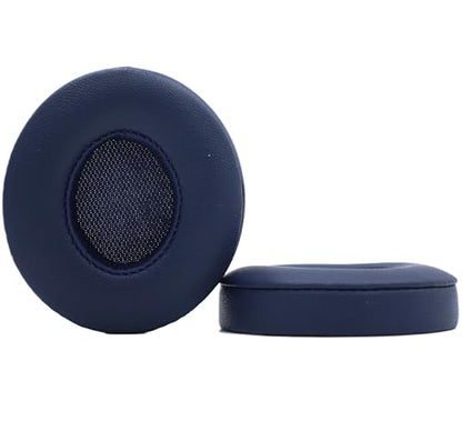 Headphone Replacement Ear Pad Cover Compatible with Beats by Dre Solo3 Solo2 Wired Wireless Headphones Protein Leather Memory Foam Headphone Cushion Ear Muffs-College Blue - color: college blue