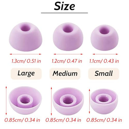 Silicone Tips Replacement Earbuds Tips for Beats Fit Pro True Wireless Earbuds Tips Eartip, Fit in The Charging Case Ear Covers, S/M/L, 6 Pairs, Stone Purple - color: Stone Purple