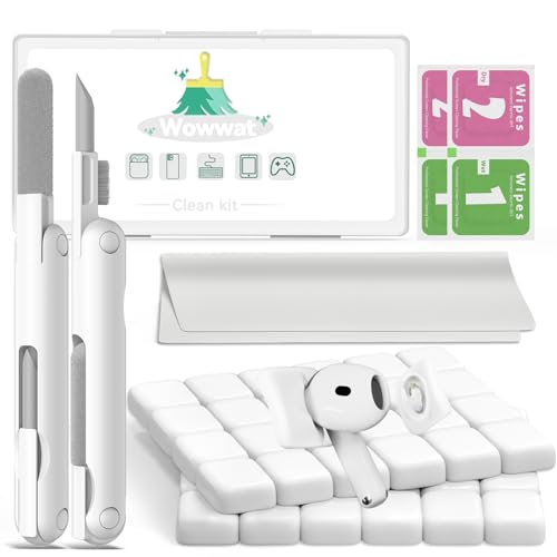 for AirPods Cleaning Kit with Cleaner Pen&Cleaning Putt-White | 48 Pack Multifunction Deep Cleaner Tool Headphones for Airpods Pro 4 3 2 1 Generation Phone Charging Port,Earbuds - color: WHITE