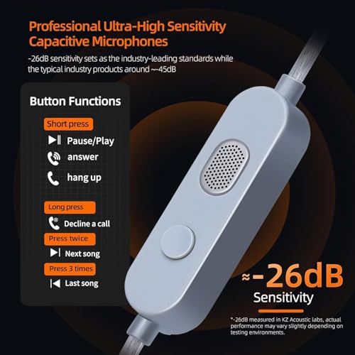 KZ Gale USB C IEM, Wired Type-C Gaming Earbuds with Mic Built-in DSP | Noise Isolation Deep Bass IEM, Comfort-Fit Type C HiFi Clarity Sound Earphone for iPhone17/16/15 Samsung (Type-C, Black)