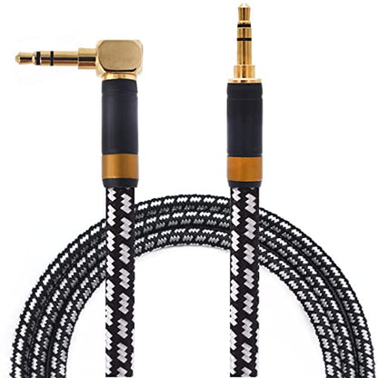 Aux Cord, Audiophile 3.5mm Stereo Audio Cable [2m (6.5Feet), Silvered-Plated Copper core, Right Angle] Unbreakable and Great for Phone, Laptop, Tablets,Headphones, Cars and More. - size: 2m (6.5 Feet), style: 3.5mm straight to right angle