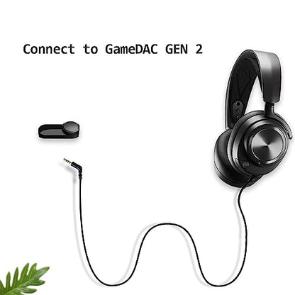 TPE Audio Cable for SteelSeries Arctis Nova 7 / Pro Headset | Black , TPE 3.5mm 5 pole to 4 pole jack Cable for SteelSeries Arctis Nova 7 / Pro Headset