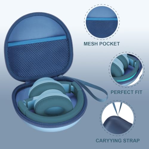 Kids Headphone Case for Candy Bila Gradient Deep Blue(Case Only) | for iClever BTH12 HS19 BTH20 BT22 /JBL/Acer/JoySpark/ADOOPE/Voopwink/MIDOLA/EarFun/IMYB/noot Products Kids Headphones - color: Gradient Deep Blue