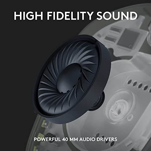 Logitech G435 Lightspeed Wireless Gaming Headset - Black | Lightweight over-ear headphones, built-in mics, 18h battery, Dolby Atmos, PC, PS4, PS5, Nintendo Switch/Switch 2, Mobile