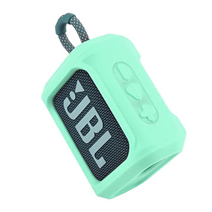 Silicone Case for JBL Go 3 Portable Speaker with Removable Strap for Bike Golf Cart Travel Carrying Case Protective Sleeve Speaker Cover(Mint Green) - color: Teal