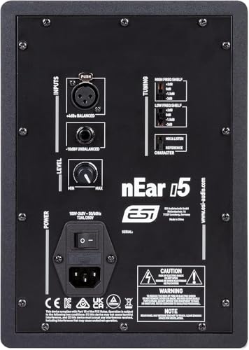 ESI nEar i5 5" Studio Reference Monitor, 2-Way Active Powered Speaker, Ideal for Near-Field Music Production, Studio Monitoring and Desktop Computers, Studio-Quality Sound, Sold Individually (Single) - size: nEar i5 (Single 5" Speaker)