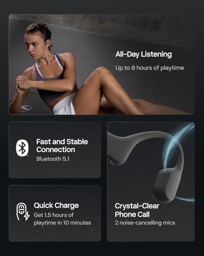 SHOKZ OpenRun Mini Bone Conduction Open-Ear Bluetooth Headphones, Black | Bundle with Sweat Headband；Open ear comfort; Lightweight & Secure fit; IP67 water resistance; 8H battery; Running/Cycling - color: Black, size: Mini Size+Magnetic Charging