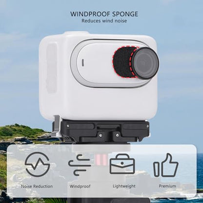 6PCS Action Camera Mic Wind Muff, Sponge Noise Reduction Portable Mic Windscreen with 3 3S Compatibility for High Speed Video Recording