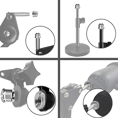 4 Piece 5/8-Inch Male to 3/8-Inch Female Knurled Mic Screw Adapter for Mic Micphone Stand