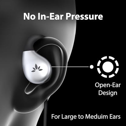Avantree Resolve –3.5mm AUX Wired Open-Ear Earbuds w/Mic & Over-Ear Hook | Large Size, Compatible with Android Smartphones & Laptops & PC with AUX Jack, Ideal for Office, Outdoor & Home