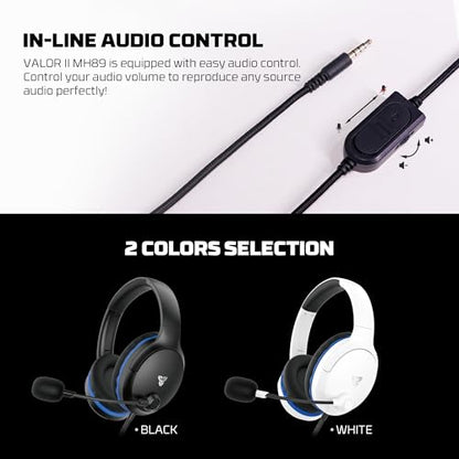 FANTECH Valor II MH89 Wired Gaming Headset with 40mm Drivers, Noise Cancelling Mic, 3.5mm Jack for PC, PS5, PS4, Xbox, Nintendo Switch, Mobile - Over-Ear Headphones with Foldable Microphone (Black)