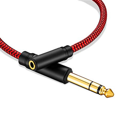 6.35 Male to Female 3.5 Headphones Adapter 12Ft,TRS 1/4 to 3.5mm Stereo Cord 6.35mm 1/4 Male to 3.5mm 1/8 Female for Amplifiers, Guitar Amp, Piano, Home Theater Devices, or Mixing Console (12Ft/4M) - size: 12Ft/4M
