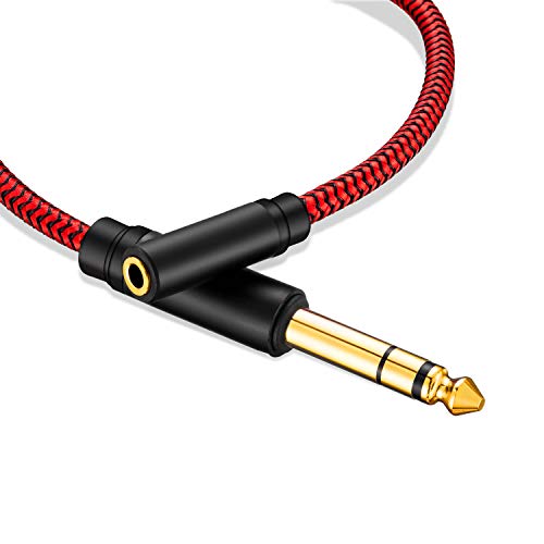 6.35 Male to Female 3.5 Headphones Adapter 20Ft,TRS 1/4 to 3.5mm Stereo Cord 6.35mm 1/4 Male to 3.5mm 1/8 Female for Amplifiers, Guitar Amp, Piano, Home Theater Devices, or Mixing Console (20Ft/6M) - size: 20Ft/6M