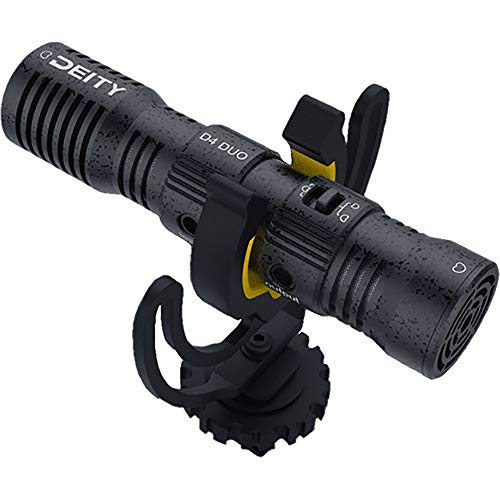 Deity V-Mic D4 Duo Dual Capsule Cardioid Microphone Camera-Mount Shotgun Mic Dual Mono/Stereo Recording Plug and Play with Rycote Shockmount for DSLR Camcorder Smartphone