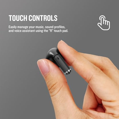 X25 Wireless Earbuds, Semi-in-Ear Bluetooth 5.3 Headphones | Super Bass Sound, Built-in Microphone, Hands-Free Call, 50H Standby Time, Auto Pairing, Compatible with iPhone & Android - color: Black