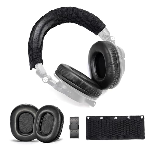 True Lambskin Ear Pads Pure Wool Headband Cushion Cover Kit Compatible with Audio Technica ATH M50X M50XBT M50RD M40X M30X M20X MSR7 SX1 Headphone (True Lambskin Kit)
