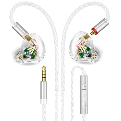 Audiovance Vibes 202M HiFi Wired Earbuds in-Ear Monitor Headphones with Mic - color: 2-Clear