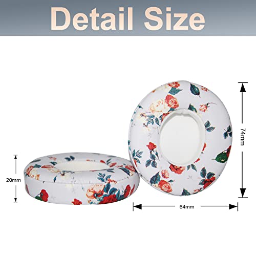 Solo 2/3 Wireless Earpads Replacement Protein Leather & Memory Foam Ear Cushion Cover Compatible with Beats by Dr. Dre Solo 2.0 Solo3 Wireless On-Ear Headphones (Floral White) - color: Floral White
