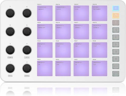 LyxJam 2x2 USB Audio Interface Bundle with ASIO, White PreSonus Eris 3.5 Studio Monitors, Bluetooth MIDI Pad Controller, Condenser Mic, Headphones, Isolation Shield & Software
