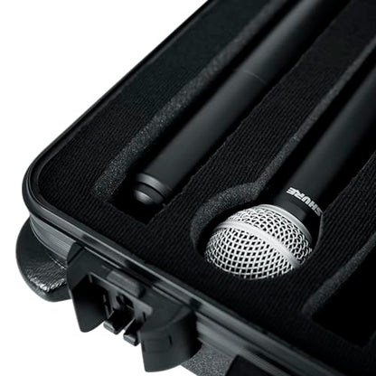 Gator Cases Wireless Microphone Case with TSA Approved Latches for 6 Wireless Microphones; (GTSA-MICW6) - style: (6) Wireless Mics