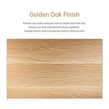 4U Wooden Desktop Studio Rack in Golden Oak Finish | Standard rack for equipment. The perfect solution for keeping your studio space tidy and organized