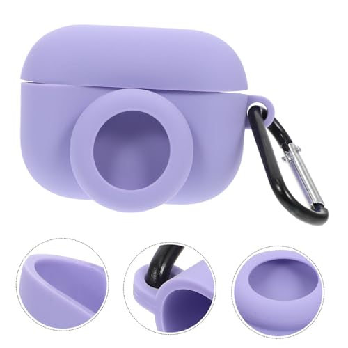 Silicone Protective Cover for Lightweight to Install Silicone Design Compatible and for Earphone and Charging Box - color: Purple