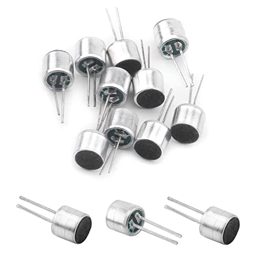 20Pcs 50DB Cylindrical Electret Condenser Microphone Pickup, 6mm x 5mm | Electret Condenser Mic with 2 Pin for Arduino, PCB Sound Recording