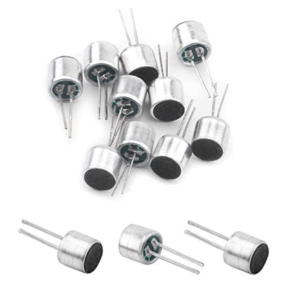 20Pcs 50DB Cylindrical Electret Condenser Microphone Pickup, 6mm x 5mm | Electret Condenser Mic with 2 Pin for Arduino, PCB Sound Recording