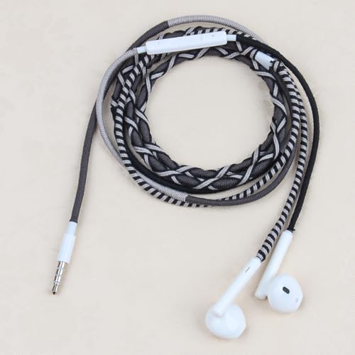 Wired in-Ear Headphones Colorful Braided Cable - 3.5mm Jack Built-in Mic, Adjustable Volume, Sweat & Dirt Resistant, Tangle-Free, Compatible with All 3.5mm Devices