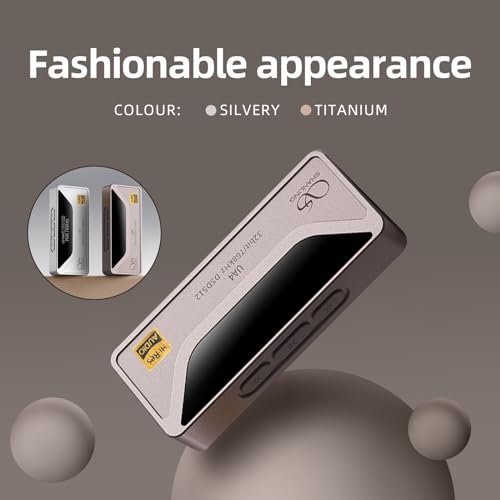 SHANLING UA4 Headphone Amplifier, Portable USB DAC AMP, Support MQA 16X,768kHz DSD512,High Driving Power for Android/iOS/Mac/Windows,Dongle Volume Control,3.5/4.4mm up to 237mW@32Ω Output (Titanium) - color: UA4 Titanium