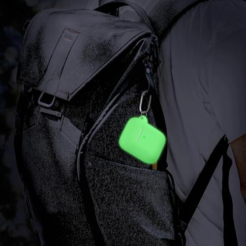 for AirPods Case Cover, Come with Clean Pen，Soft Silicone Protective Cover for Women Men Compatible with Apple AirPods 2nd 1st Generation Charging Case, Front LED Visible,Glow Green - color: B8-Luminous Green