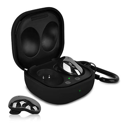 AIRSPO Silicone Case Compatible for Samsung Galaxy Buds 2 Pro/Galaxy Buds2/ Galaxy Buds Pro 2/ Galaxy Buds Live/Galaxy Buds FE Case (Black) - color: Black