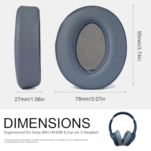 Replacement Earpads for Sony WH-H910N Wireless Headphones - Blue | Fit for Sony WH H910N Headphones, H910 h.Ear on 3 Ear Pads Cushions with Upgrade Protein Leather, (Not for WH-XB910N)