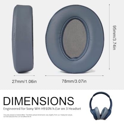 Replacement Earpads for Sony WH-H910N Wireless Headphones - Blue | Fit for Sony WH H910N Headphones, H910 h.Ear on 3 Ear Pads Cushions with Upgrade Protein Leather, (Not for WH-XB910N)