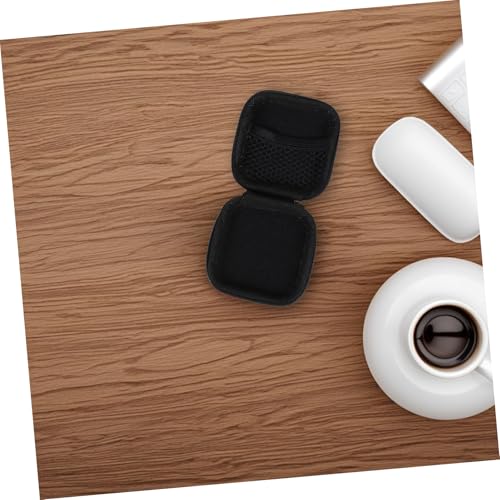 NUOBESTY Portable Mini Eva Headphone Storage Case with Soft Lining and Mesh Pocket Water Resistant Hard Carrying Pouch for Earphones USB Cables and Small Accessories Compact Travel