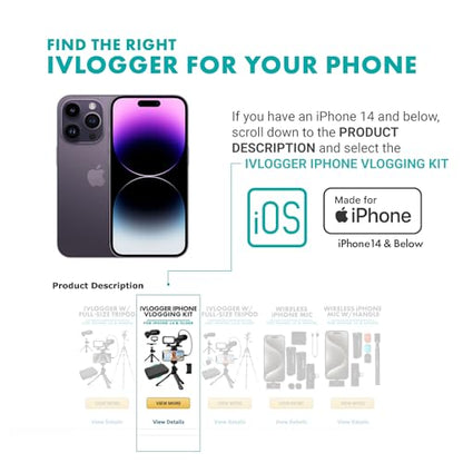 Movo USB-C Vlogging Kit for iPhone 15/16 - Phone Video Kit Accessories: Phone Tripod, Phone Mount, LED Light and Shotgun Microphone - Youtube Starter Kit for Content Creation, TikTok, Podcasts - size: USB-C