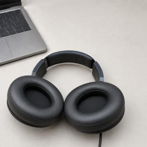 Replacement Ear Pads for AKG Audio K52 K72 K92 M220 K240 K241 K242 K271 K272 K340 K550 K551 K553 MKII MK2 Headphones, Protein Leather Earpads Cushions with Memory Foam, 1 Pair-Black - color: Black