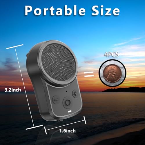 Mini Bluetooth Speaker, Clip-On Portable Speaker with Built-in Mics Hands-Free Music and Calls for Hiking/Biking, Waterproof Adjustable Volume Wearable Bluetooth Speaker, Gifts for Women/Men - color: Classic Black