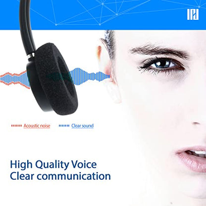 IPD IPH-160 Phone Headset with Noise Cancelling Microphone for Office and Call Center - Compatible with with All Yealink SIP,Snom, Greandsteam & LG landline Phones | Built for office and call centers. Also compatible with Grandstream & LG landline phones.