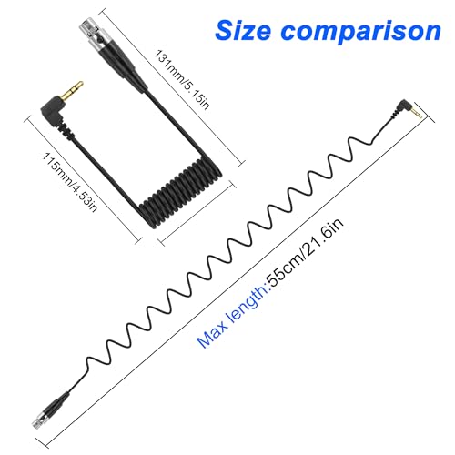XMSJSIY Mini XLR to 3.5mm Stereo Audio Cable 90 Degree Right Angle 1/8" TRS | to Mini XLR 3 Pin Female Headphone Spring Audio Coiled Cord for MP3 Players, Phones, Laptops - 0.5m /1.65 ft - style: Mini XLR 3 PIN