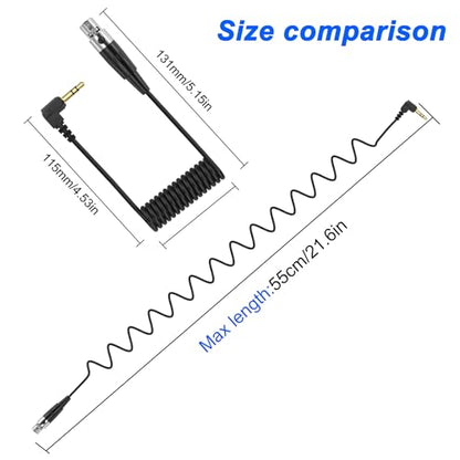 XMSJSIY Mini XLR to 3.5mm Stereo Audio Cable 90 Degree Right Angle 1/8" TRS | to Mini XLR 3 Pin Female Headphone Spring Audio Coiled Cord for MP3 Players, Phones, Laptops - 0.5m /1.65 ft - style: Mini XLR 3 PIN