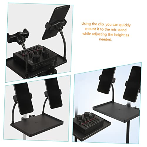 IMIKEYA Mic Sound Card Tray for Microphone Stand Clamp-on Accessory for Singing Easy to Install