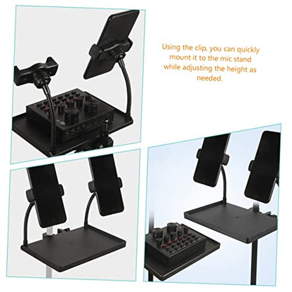 IMIKEYA Mic Sound Card Tray for Microphone Stand Clamp-on Accessory for Singing Easy to Install