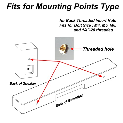 Wall Mount for Samsung, Sony, Vizio, Roku Speakers - Rear, Satellite, Surround Sound & Bookshelf Speakers