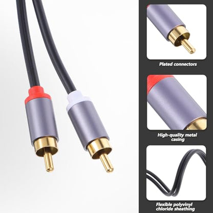 Xthrotsenk 2 Pcs RCA Cables 2RCA Male to 2RCA Audio Male 1FT RCA Cables Car Audio Subwoofer Cable for Home Theater Amplifiers Active Speakers Preamplifier