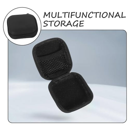 Portable Eva Earbud Case Pouch with Zipper Electronic Organizer Bag for Travel Cable Storage and Earphone Protection, Black