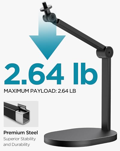 InnoGear Mic Stand Desk Max Load 2.64 lb Desktop Microphone Stand Boom Arm | for Fifine AM8 K669B Blue Yeti HyperX, Minimal Footprint, Fine-Tune Tension, Heavy Hold, 2.64 lb Weight Capacity