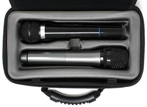 LOUDmouth Dual Wireless Microphone Case | Hard Shell Travel EVA Storage Box for Two Wireless Mics | Hardshell Carrying Case | CASE ONLY | 12.5" x 7" x 3.25"