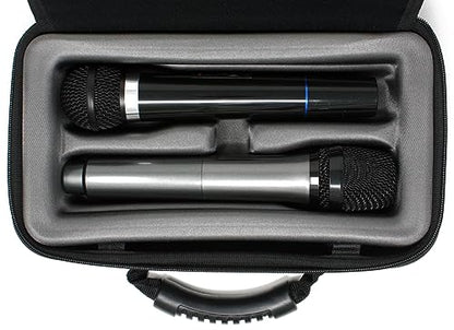 LOUDmouth Dual Wireless Microphone Case | Hard Shell Travel EVA Storage Box for Two Wireless Mics | Hardshell Carrying Case | CASE ONLY | 12.5" x 7" x 3.25"
